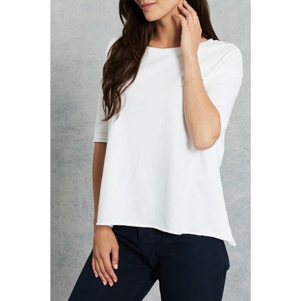 Frank & Eileen Tee Lab Women’s M White Core Half Sleeve Tee Cotton Oversized Top